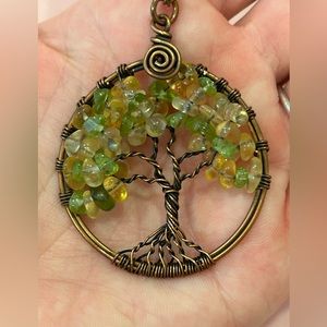 Handmade Tree of Life Gemstone Pendant Necklace